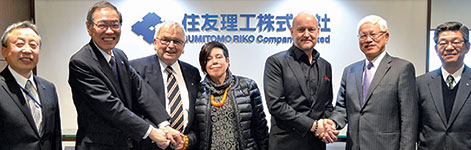 Members of the Hydroscand and Sumitomo Riko management teams at the signing ceremony.